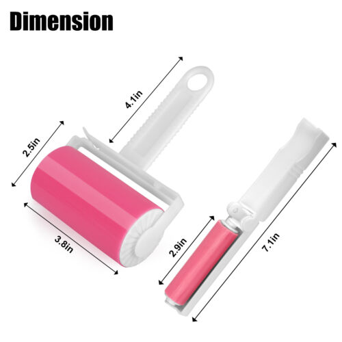 2Pcs Sticky Lint Roller Washable Reusable Hair Remover Portable For Pets Clothes - Picture 8 of 9
