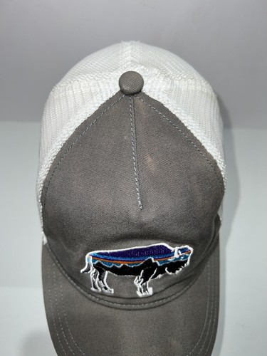 PATAGONIA Mountain Buffalo Mesh Snapback Hat Gray White - Picture 8 of 12