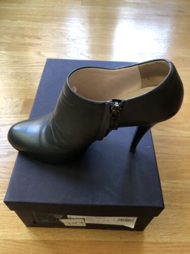 Prada Asfalto Gray Leather Ankle Booties Boots Italy 38 - Picture 3 of 10