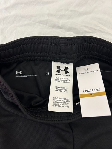 Under Armour girls Short Sleeve Shirt and Shorts Set Penta Pink Tank Size 3T - Picture 2 of 7