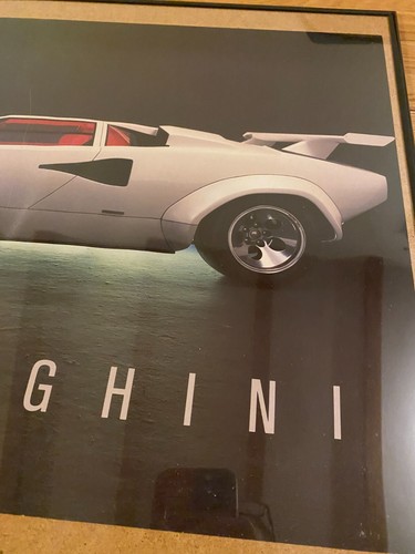 White Lamborghini Countach Side Profile Framed 20" x 16" photo print Exotic Car - Picture 7 of 15
