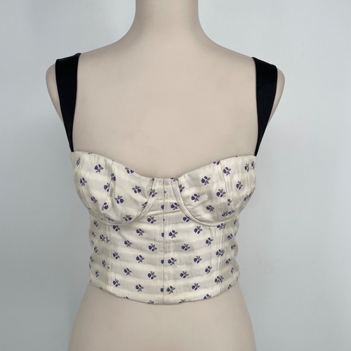 Brock Collection Damen 4/S Tia Jacquard Blumendruck Crop Korsett Top Bustier - Bild 9 von 9