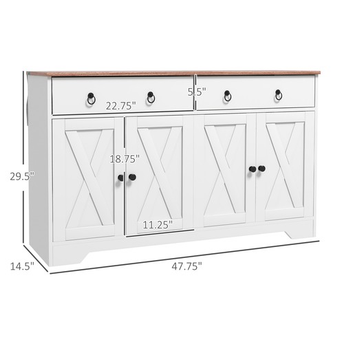 Buffet Cabinet with Drawers Storage Sideboard Coffee Bar Station for Kitchen - Picture 3 of 11