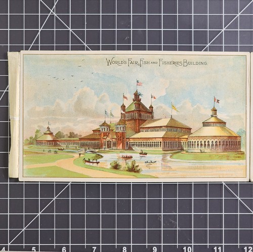 Chicago World's Fair Buildings Illustrated Lithograph Booklet 8 Pictures - Picture 2 of 10