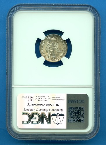 1923 P NGC MS64 FB Mercury Dime 10c US Mint Silver Coin 1923-P MS-64 FSB - Picture 2 of 3