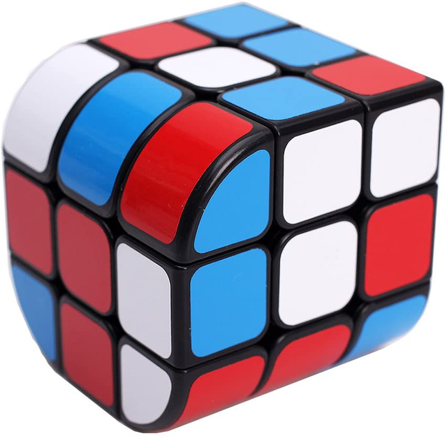 HJXD globle New Structural Design of Curved Trihedron Magic Cube 3x3x3 Puzzle Cube White