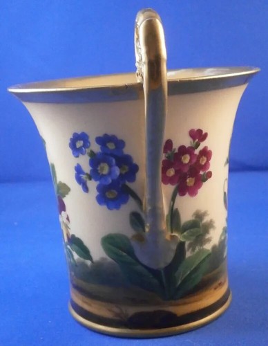 Antigua taza y platillo floral de porcelana Darte Freres Vieux Porcelaine de Paris antigua - Imagen 10 de 13