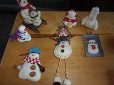 Snowman christmas ornaments Set of 7