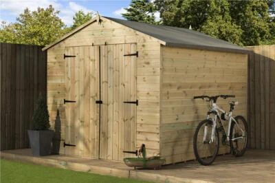 EMS RETAIL Empire 9500 Premier Apex Garden Shed Wooden 8X10 8ft x 10ft TONGUE & GROOVE PRES