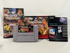 Super Nintendo SNES WWF Super WrestleMania with Manual Clean Tested $2 Shipping