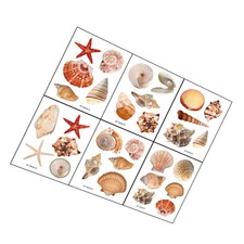 6 Sheet Shell Pattern Bathtub Stickers Self-Adhesive Floor Decals Bathroom Decor