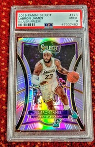 2019-20 Select Silver LeBron James Premier Level Prizm #173 PSA 9 SP Lakers