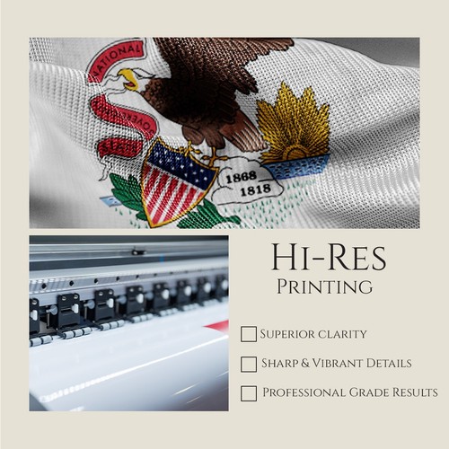 Promo Patriot's Illinois IL State Flag Una Capa Reverso Impreso 200D Nylon - Imagen 65 de 66