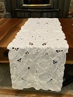 Vintage White Table Runner/Dresser Scarf With Cut Outs