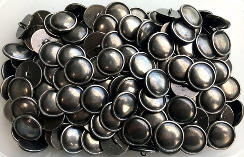 Buttons 28mm 44L Aged Antique Silver Metal Polished Shank Large Button (L112A) - Picture 3 of 24
