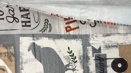 Farmhouse Fall Patchwork Vinyl Tablecloth Flannel Backing 52’’X 90’’ Oblong - Picture 9 of 11