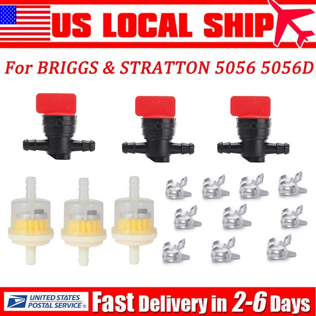 5pcs 1//4/" In Line Fuel Gas Filter Shut Cut Off Valve Clamp For Briggs Stratton