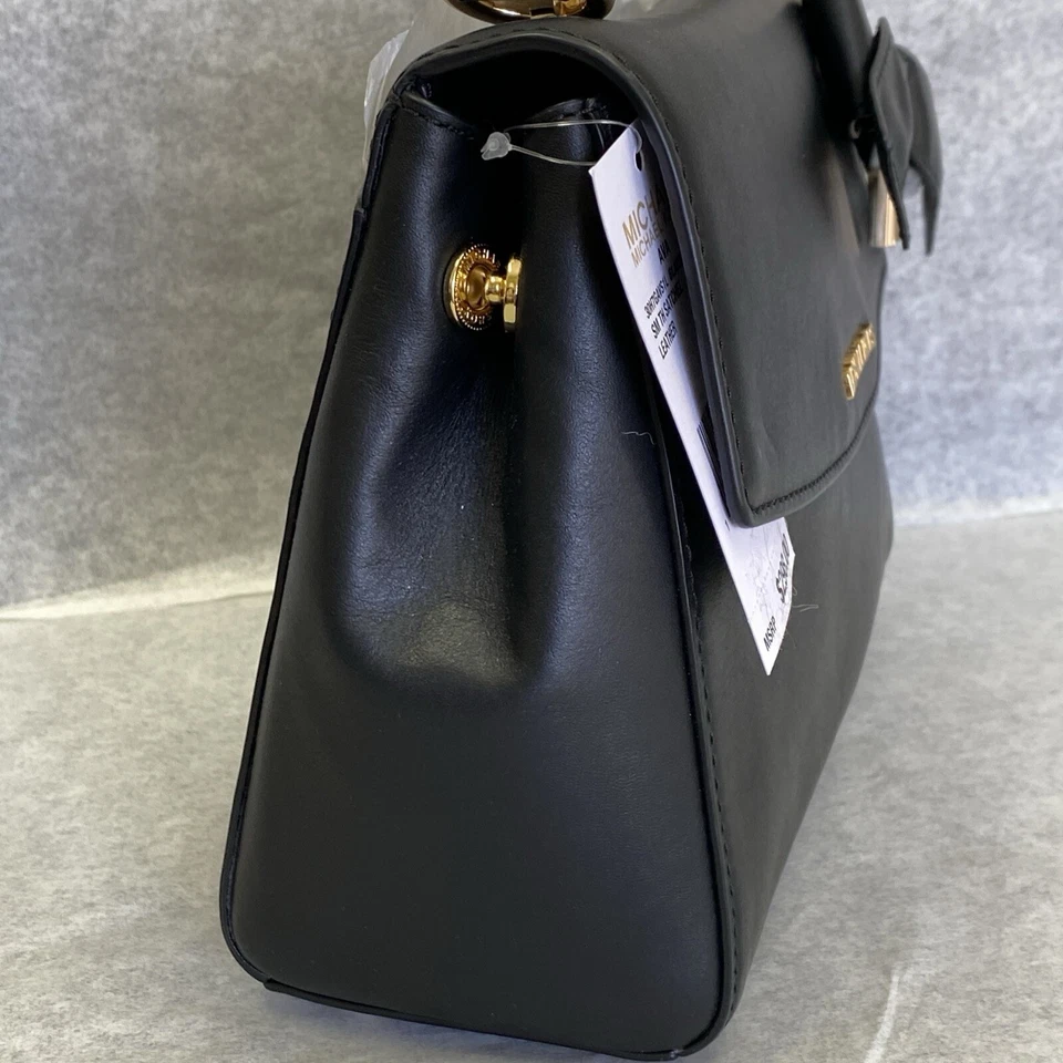 Bolso Bandolera Michael Kors Ava Pequeño Asa Superior Arco NEGRO Bloqueo NUEVO $298 Foto 4 de 4