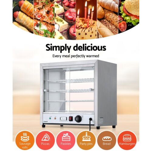 Devanti Commercial Food Warmer Pie Hot Display Showcase Cabinet Stainless Steel - Picture 4 of 7