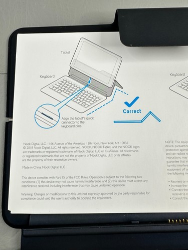 Nook Smart Keyboard Folio With Stand For Nook Tablet 10.1” Black New - Picture 11 of 13