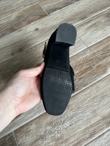 Pumps schwarz Gr.: 35 NEU Blockabsatz Riemchen Zierstein High Heels - Bild 8 von 14