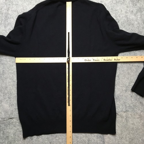 Kirkland Signature 100% Kaschmir Pullover Herren M Navy Blau Kragen Pulli Polo - Bild 8 von 10