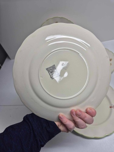 Grindley Creampetal Dinner Plates Set of 5 Vine pattern Art deco 1930"s - Picture 8 of 10