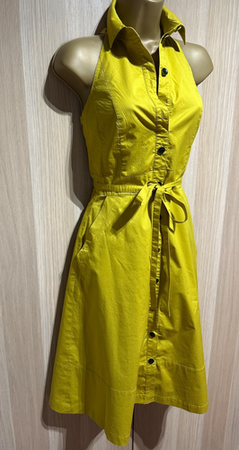 Karen Millen Mustard Cotton Dress UK8 - Picture 3 of 8
