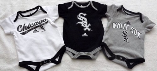 INFANT SIZE 3-6M 3-6 MONTH MLB CHICAGO WHITE SOX 3-PACK BODYSUITS ROMPER SET NWT - Picture 1 of 4
