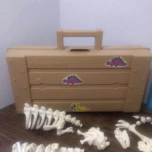Vintage Fisher-Price Design-A-Saur Bones Case with 32 of 38 pcs Manual Dinosaur - Picture 7 of 7