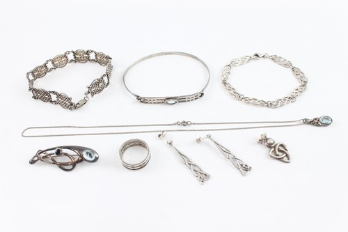 Sterling Silver Celtic Jewellery Carrick Kit Heath Gemstone Bracelet x 8 (42g)