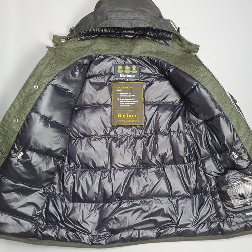 Barbour Gold Standard Supa Canna Men’s Olive Green Jacket Size Small Hooded - Picture 3 of 11