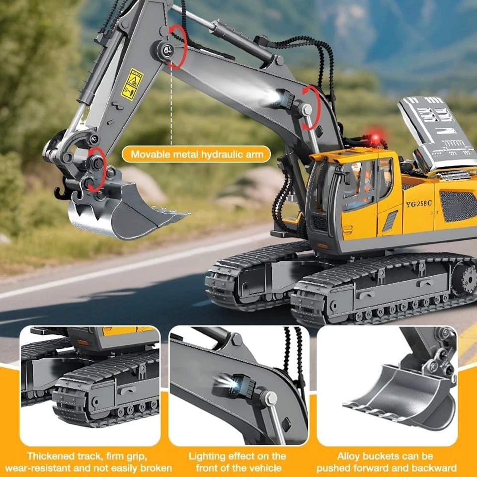 1:20 RC ferngesteuerter Bagger 2.4GHz, Metallbauteile Schaufelbagger Baufahrzeug - Bild 4 von 4