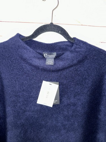 BLOOMINGDALES Size S 100% Cashmere Funnel Neck Oversized Sweater NWT Blue C40 - Bild 2 von 6