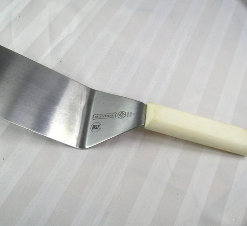 MUNDIAL Edelstahl 3x8 Spatel Wender NSF weiß geformter Griff 5683 - Bild 5 von 7