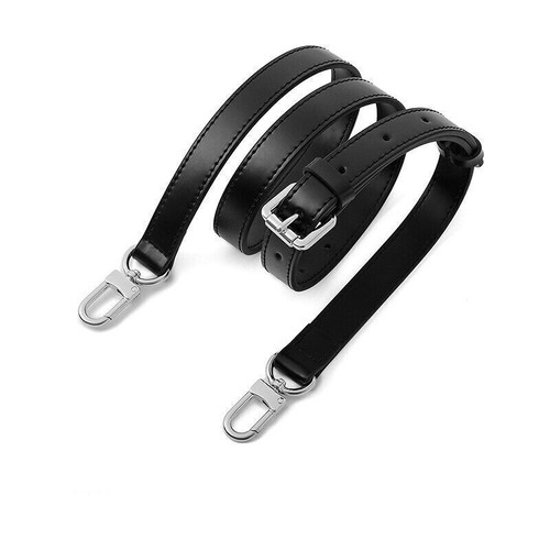 Handbag Strap Black Genuine Leather Shoulder Crossbody Bag Replacement - Picture 14 of 16