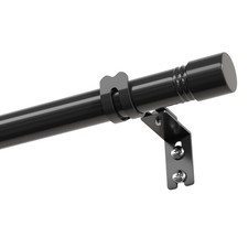 Black Curtain Rods for Windows 30-60" - 1 inch Modern Curtain Rods Adjustable...