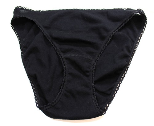 CHARTER CLUB Baumwolle hochgeschnitten Bikini Höschen Größe Medium schwarz