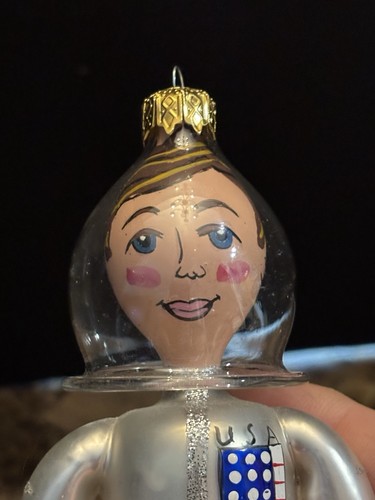 VINTAGE ASTRONAUTA USA VETRO ASTRONAUTA ORNAMENTO NATALE ITALIA? - Foto 9 di 10