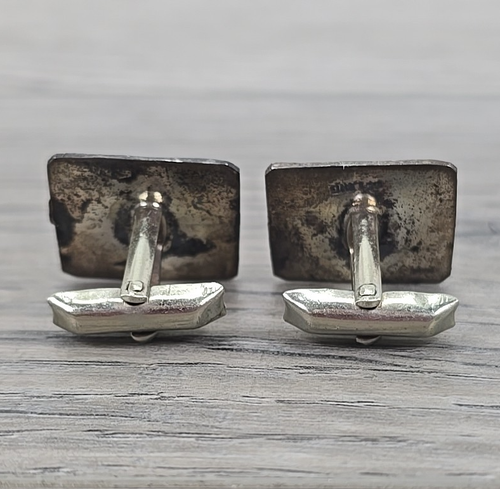Alpaca Mexico Sterling Silver & Abalone Sun-Face Kachina Design Cufflinks - Picture 4 of 9