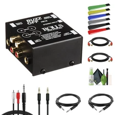 Rolls HE18 Two-Channel Audio Hum Eliminator and Buzz Remover Bundle