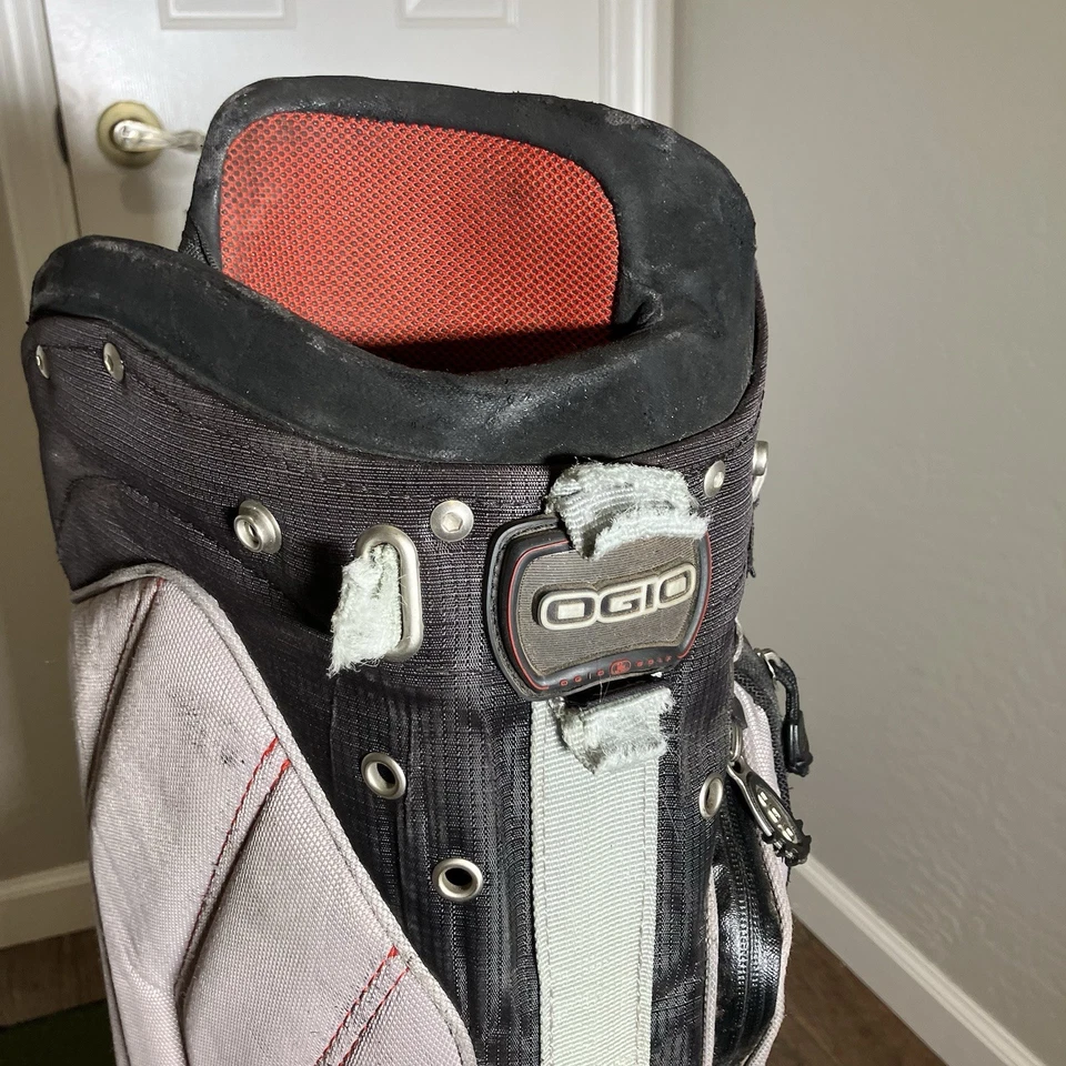 Bolsa de carrito de golf Ogio Grom roja negra gris - madera superior de 8 vías - leer - sin correa Foto 4 de 4