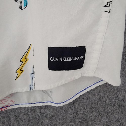 Calvin Klein Jeans Shirt Youth Boys XL 18/20 Lightning Bolt Button Down CKJ - Picture 9 of 11