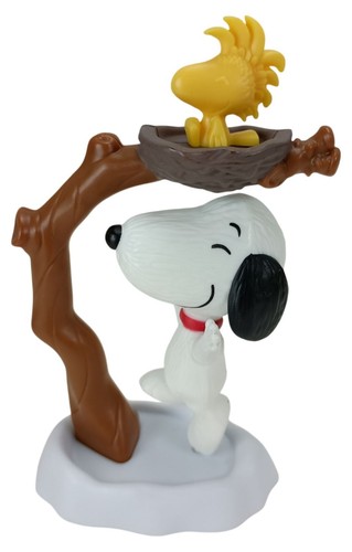 Peanuts Woodstock im Nest auf Baumstamm & Spinning Snoopy McDonalds 2015 Spielzeug