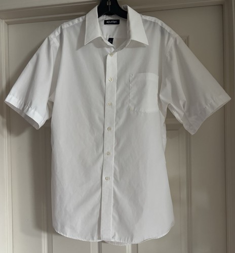 Puritan faltenfreie Baumwollmischung Größe L 16-16 1/2 Kurzarm Knopfleiste - Bild 1 von 10