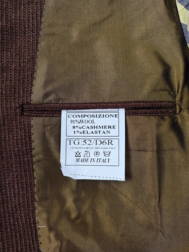 $1600 RUBINACCI Brown Jacket Sport Coat Ribbed Knit Wool Cashmere 42 US / 52 EU - Picture 7 of 7