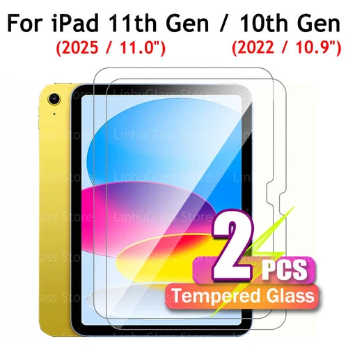 2PCS iPad 11th A16 11" 2025 iPad 10th 10.9" 2022 Tempered Glass Screen Protector