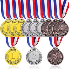 12PCS Winner Award Medals, 1st, 2nd, 3rd Gold, Silver, Bronze Metal Medals ...