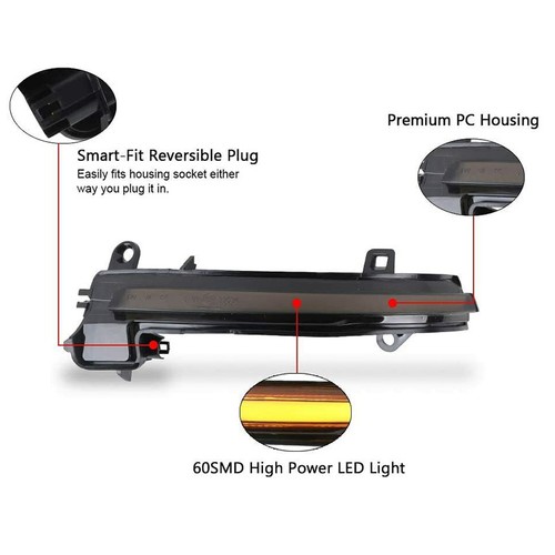 Smoked Turn Signal LED Side Mirror Light For BMW 4 3 2 1 Series F20 F30 F35 F80 - Picture 6 of 9