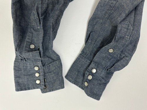 Ralph Lauren Denim Supply Camisa Occidental Hombres XL Delgada Cambray Perla Snap Vaquero - Imagen 13 de 16